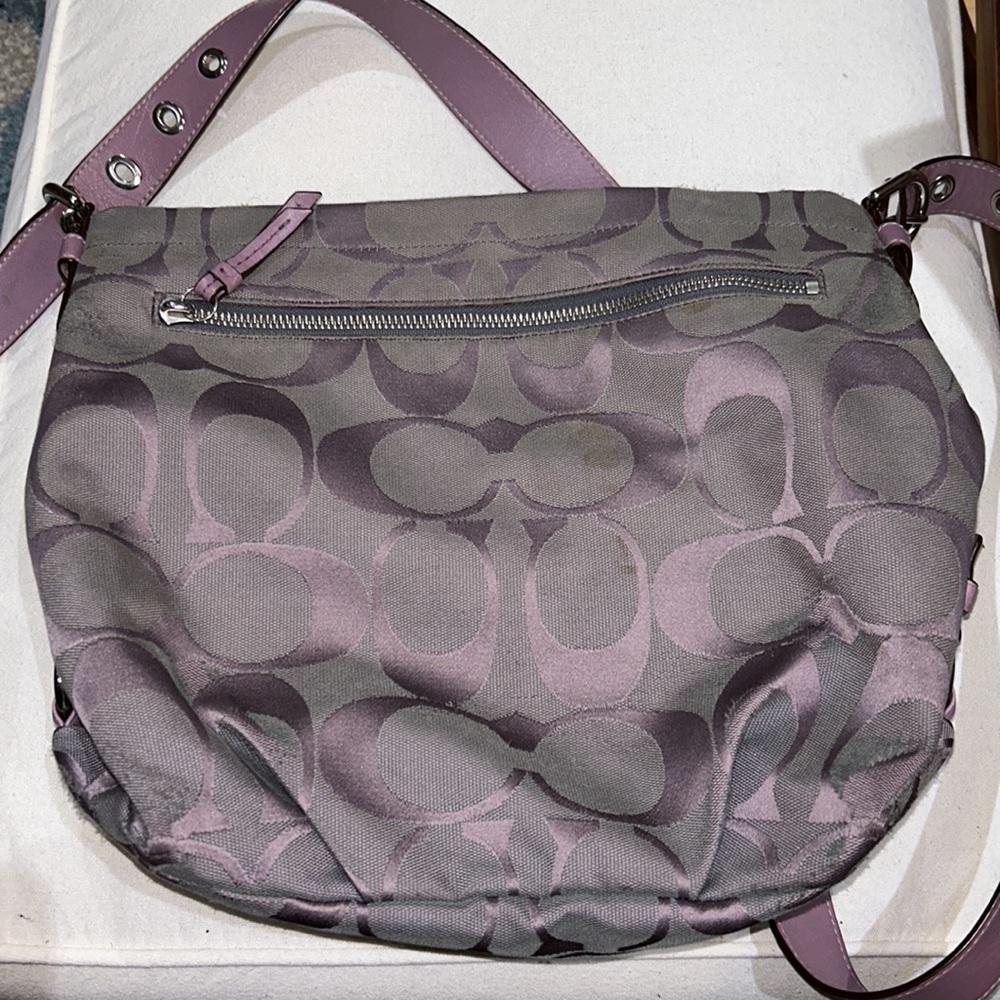Well loved Coach handbag  Silver and light lavender in colour